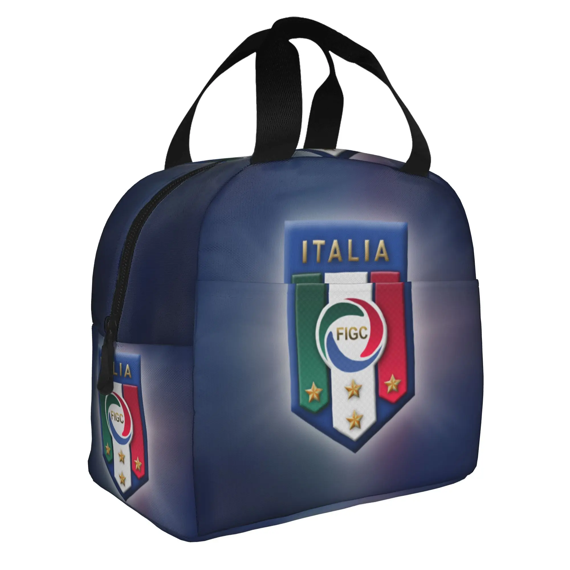 Bolsa de almuerzo con aislamiento térmico Italia Figc para mujer, regalo de fútbol italiano, bolsa de almuerzo reutilizable para la escuela, caja de almacenamiento de alimentos