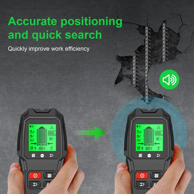 Hot Wall Metal Detector 7-In-1 Handheld Wall Stud Wood AC Wire Cable Finder Wall Scanner Electronic Measuring Instruments