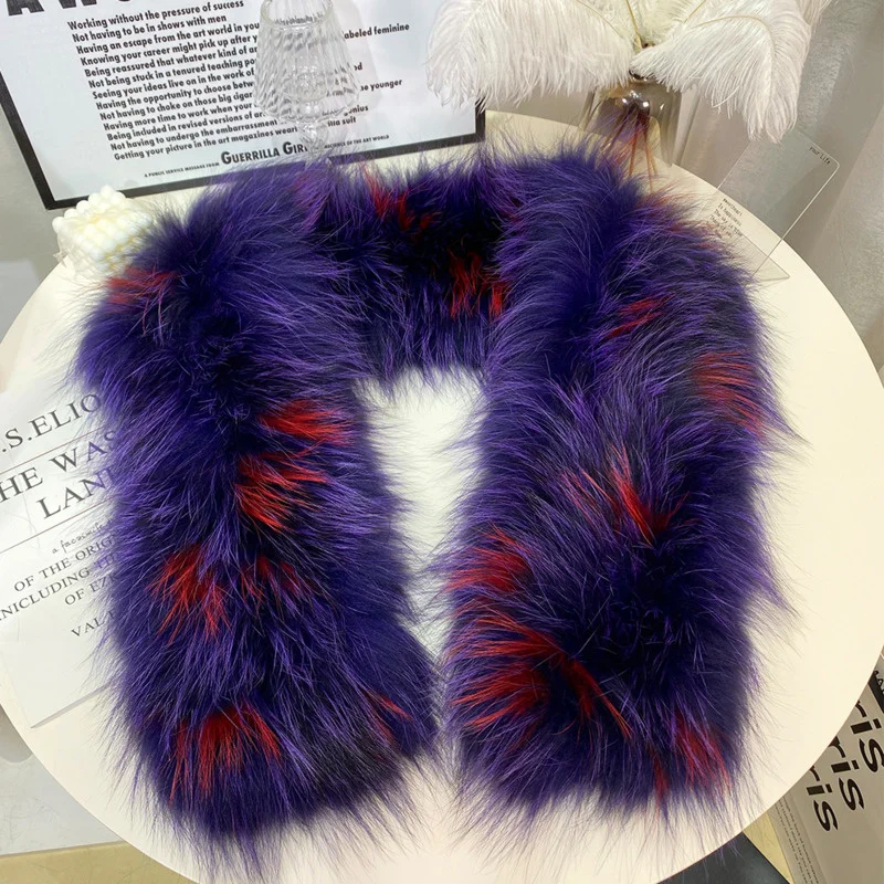 Winter Fox Fur Knitted Scarf Genuine Fur Woven Warm Scarf Natural Fox Fur Scarf Shawl Luxury Women Furry Fur Scarf For Ladies