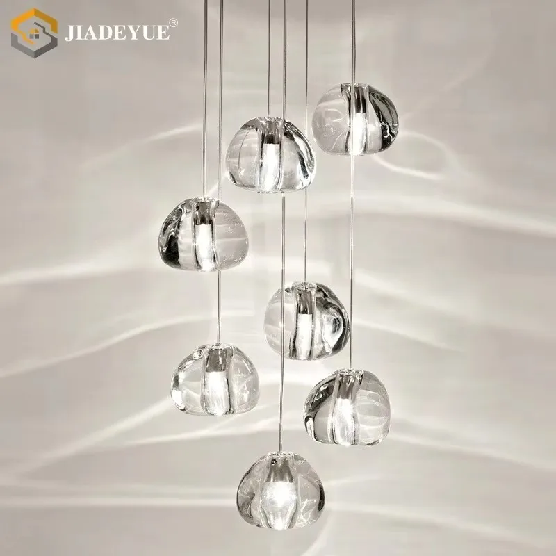 Modern Nordic LED pendant lights, suspended staircase pendant lights, cherry crystal ball decorative lights, indoor lighting