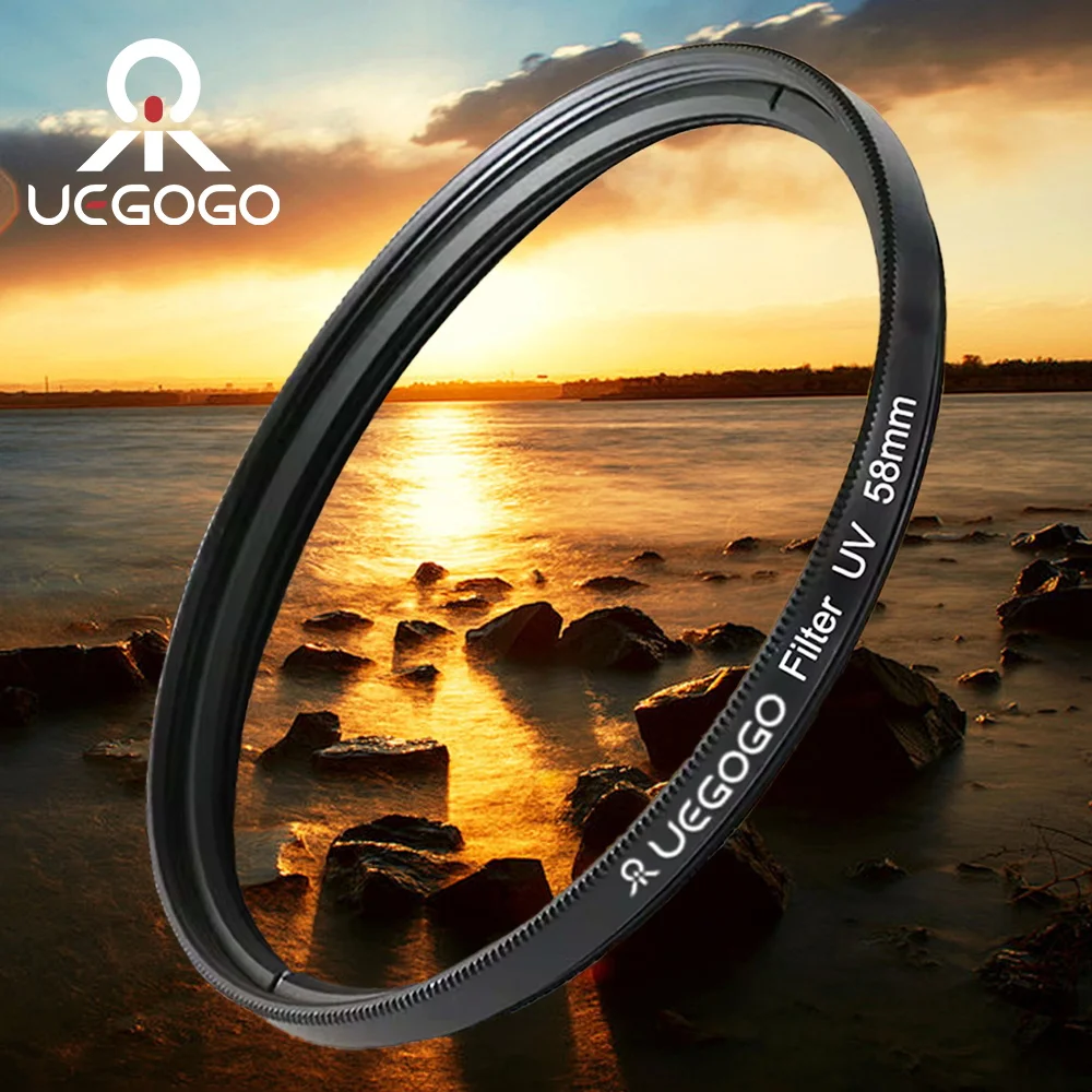 

UEGOGO UV Filter filtro filtre Lens Protector Ultra Slim 52/55/58/62/67/72/77/82mm Lente Protect wholesale for Canon DSLR Camera