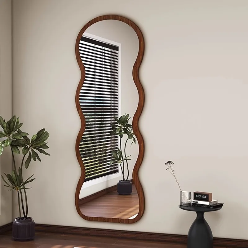 Full-length wavy frame velvet decorative mirror decorative wall view 3