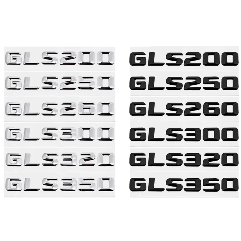 

Car Trunk Emblem Badge Decal Rear Letters Sticker for Mercedes benz GLS200 GLS250 GLS260 GLS300 GLS320 GLS350