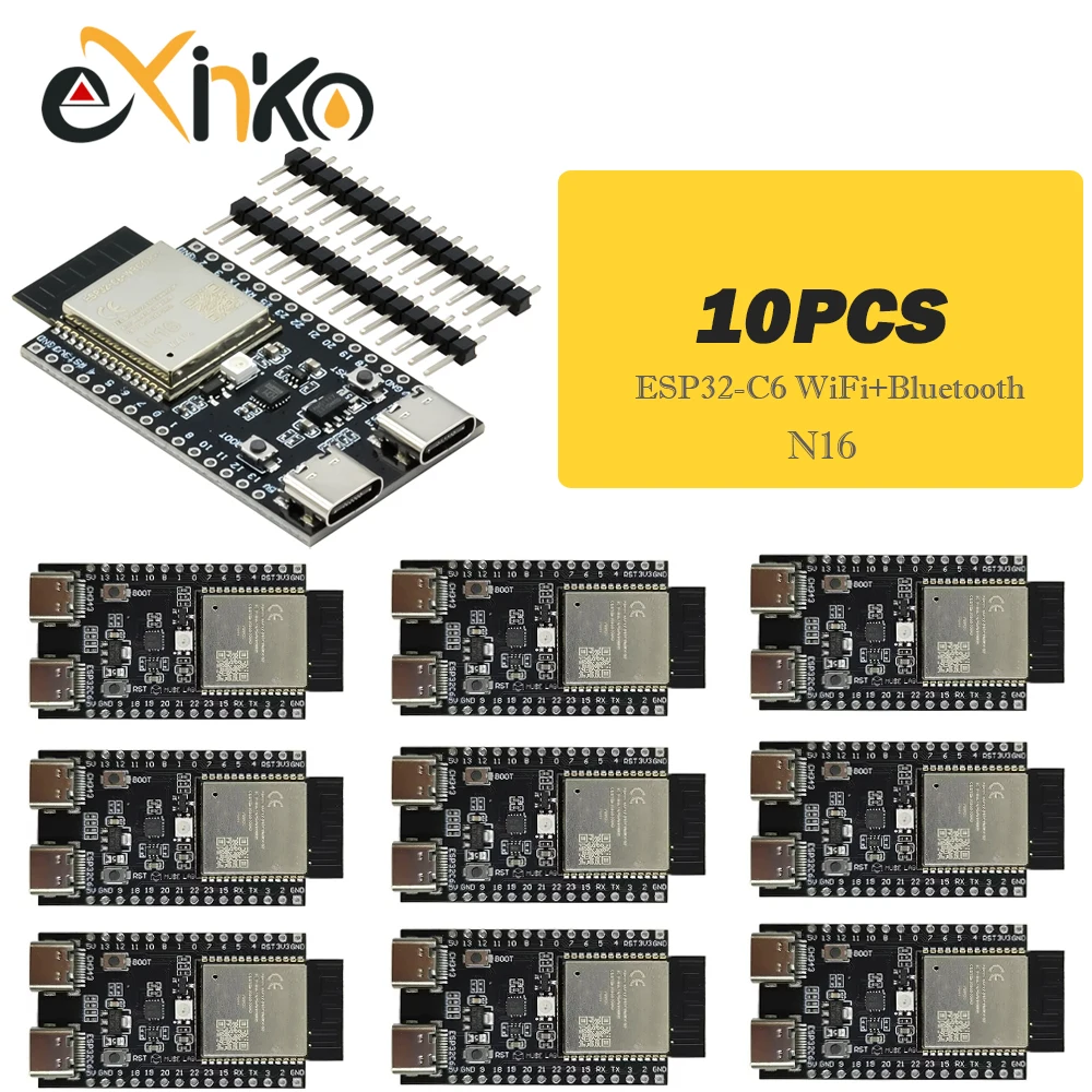 1-10pcs ESP32-C6 ESP32 WiFi+Bluetooth Internet Of Things ESP Development Board Core Board ESP32-C6-DevKit C For Arduino