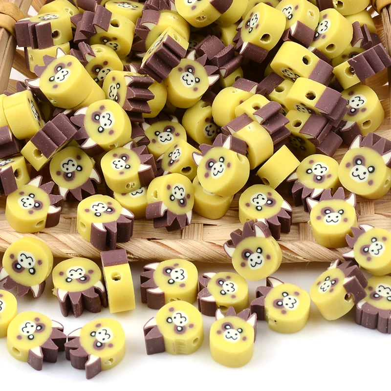 

30pcs/Lot Yellow Giraffe Head Polymer Clay Beads Loose Spacer Beads for Jewelry Making Bracelet DIY Accessories Bead