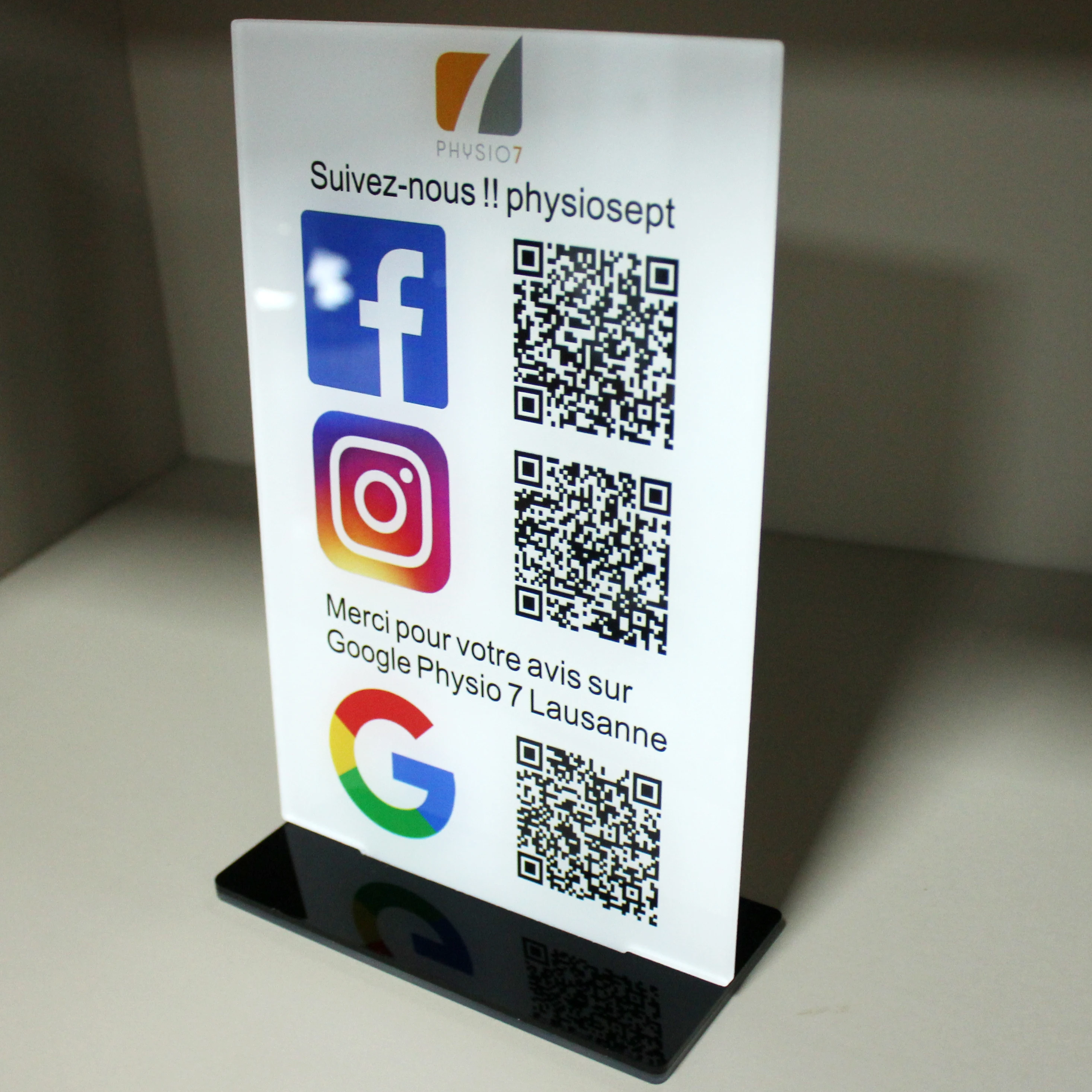 Acrylic Plexiglass UV Print Customized Social Media Business Signage Plexiglass Billboard With QR Code Scan Payment Follow Sign