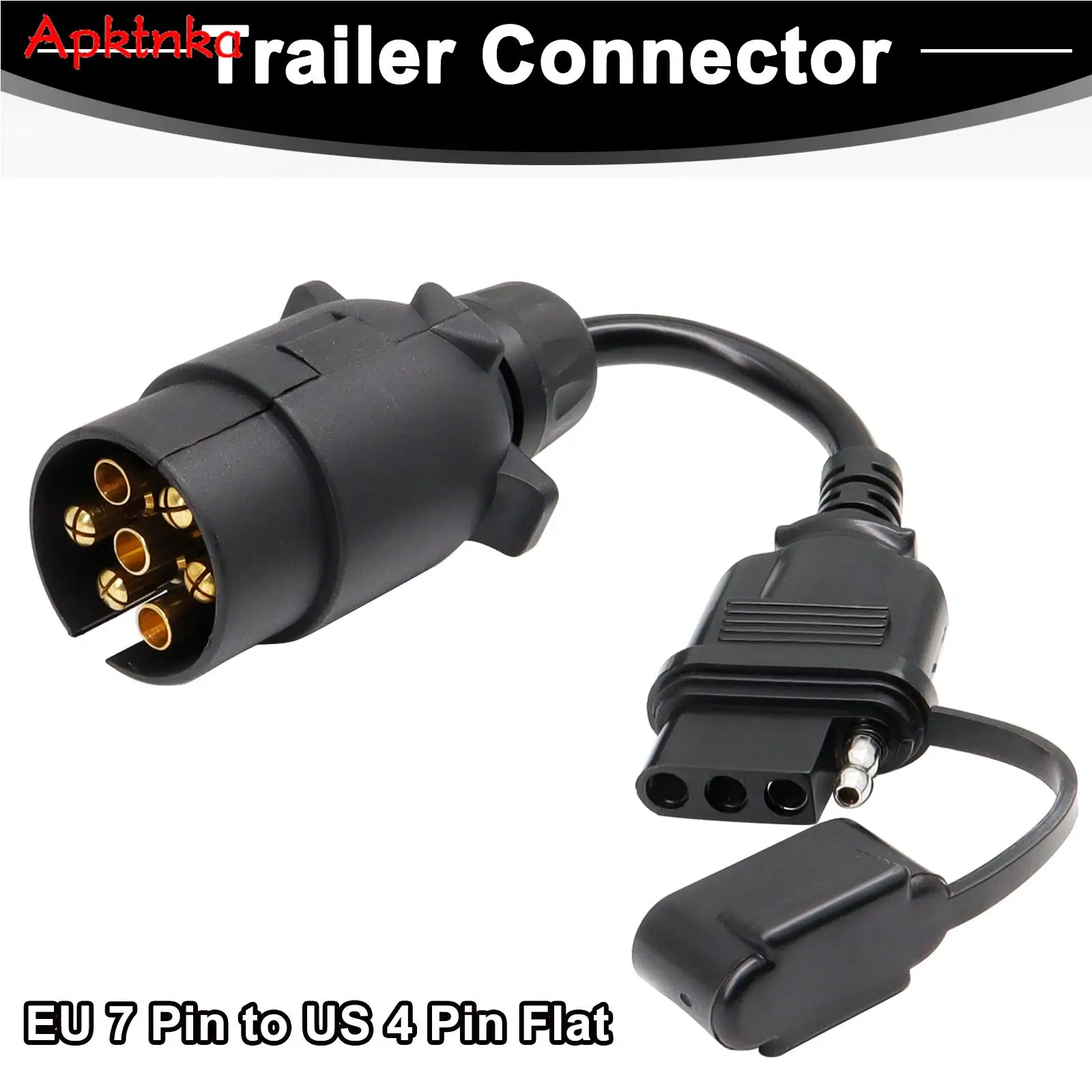 Eu Om Ons Trailer Licht Converter 7 Pin Ronde Adapter Europese Trailer Om 4 Pin Platte Socket Amerikaanse Voertuig Sleepkabel hapering Draad Plug
