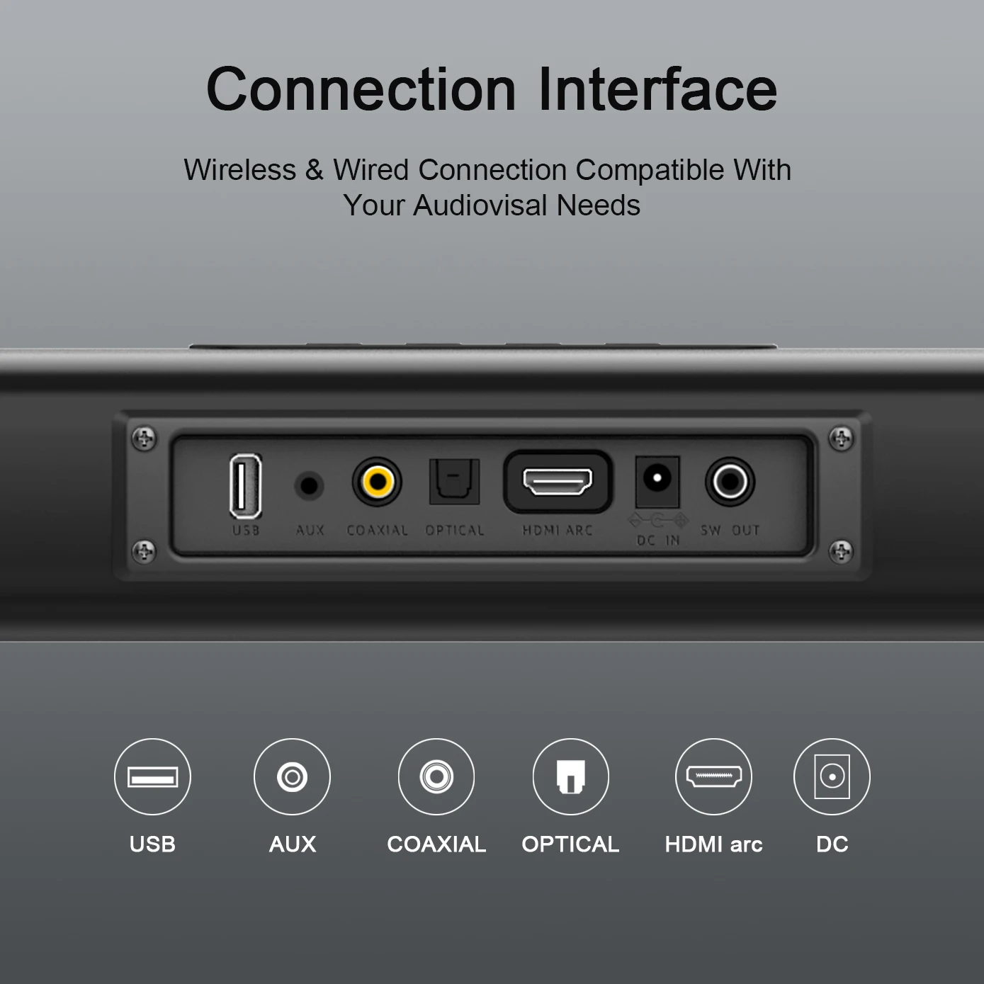 SL04 100W Soundbar TV Portable BT Compatible Speakers Sound bar Wireless Column Bass Home Theater Sound System RCA AUX for TV PC view 2