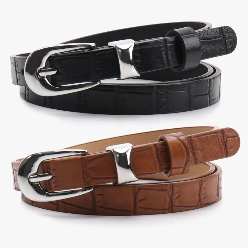 Fashionable High-End Retro-Style Women’s Belt with Stone Texture Trendy Everyday Casual Accessory for Jeans Versatile Belts