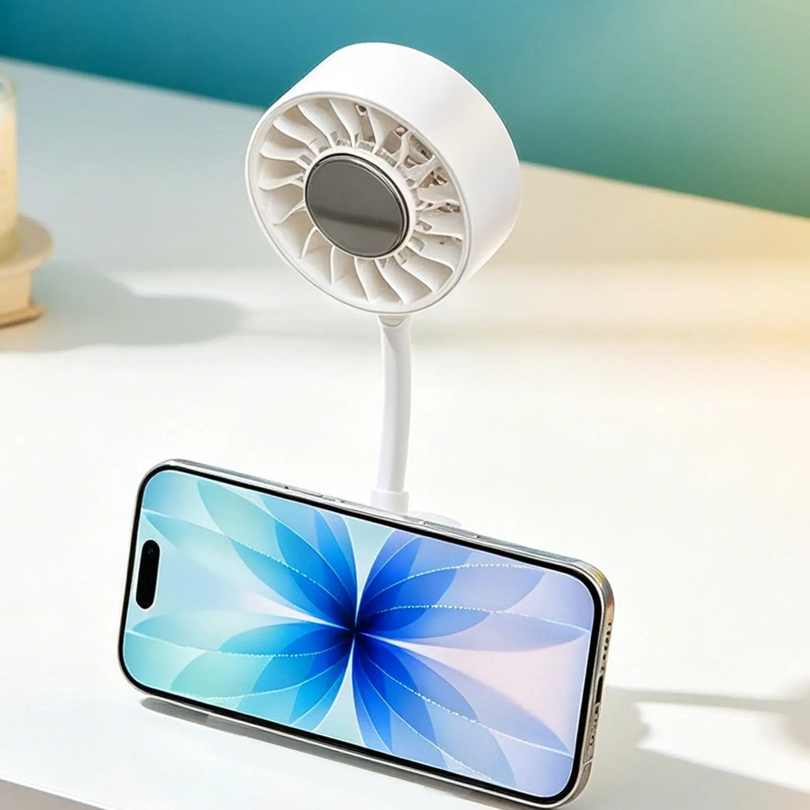 3 Speeds Rechargeable Magnetic Phone Fan,Portable Clip On Structure,Practical Cooling Tool For Outdoor Beach Camping And Indoor