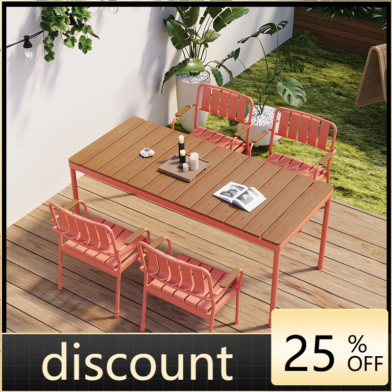 LMM outdoor courtyard garden outside pendulum waterproof cafe barbecue shop table and chair combination