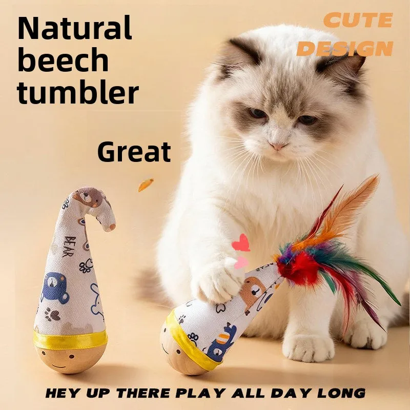 Pet Toy Tumbler Twisting Bear Pattern Cat Teaser Ball Scratch-Resistant Wear-Resistant Self-Entertaining Boredom-Relieving Toy