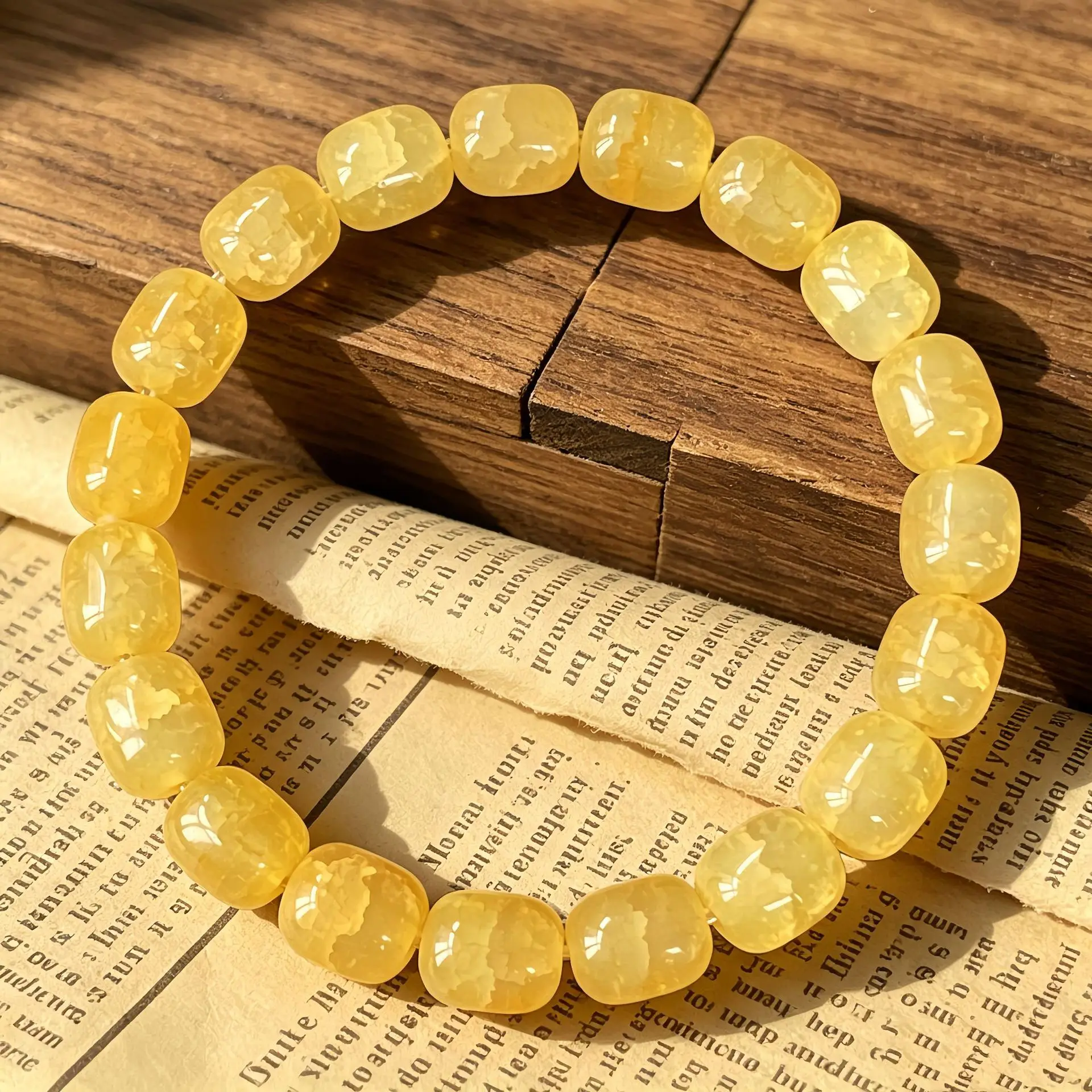 Fashion Yellow Citrine Crystal Bracelet For Women 8MM Natural Stone Beads Bracelet Elastic Wristband Female Party Jewelry Gift