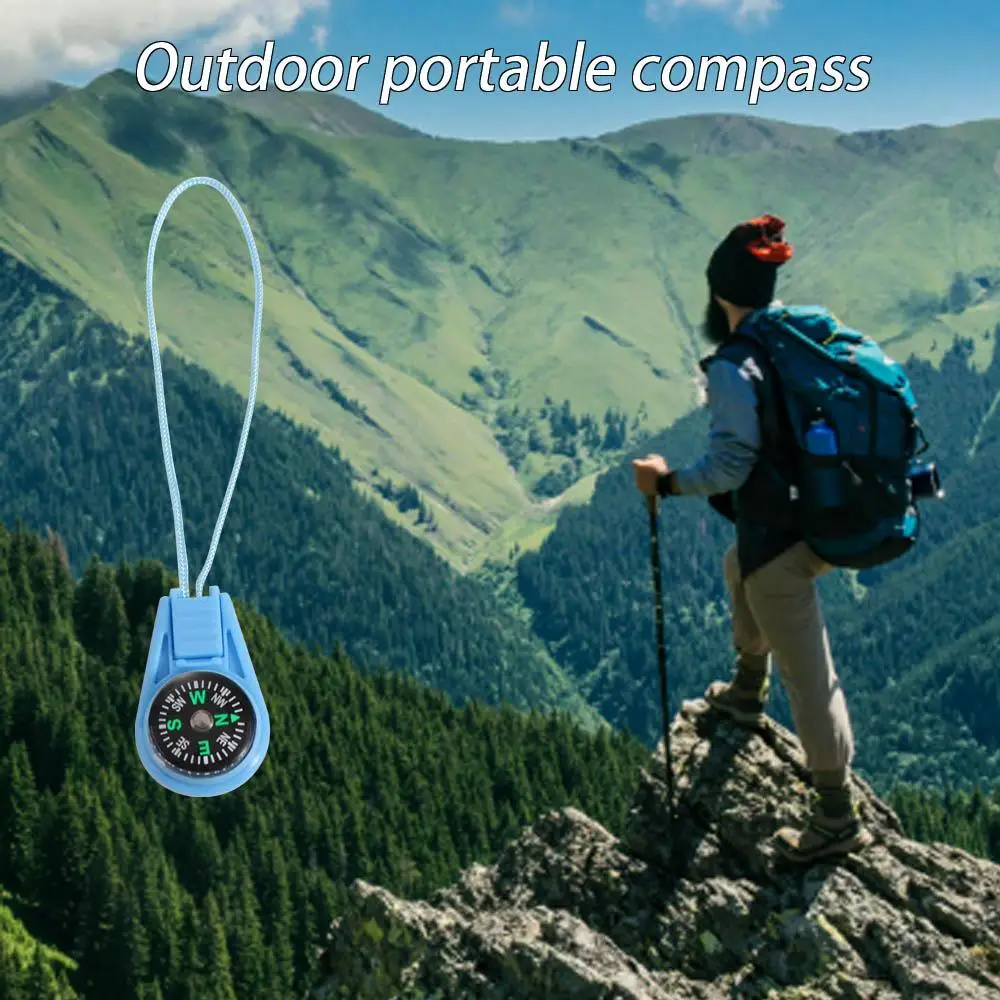 Waterproof Mini Survival Compass Multifunctional Keepsake Pocket Compass Random Color Durable Camping Compass Outdoor