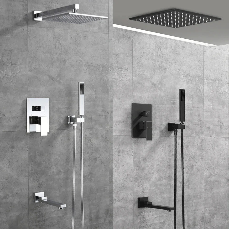BECOLA Thermostatic Shower Faucets Set Bathroom Rainfall Shower Head Wall Mounted Luxury 2way 3way Concealed Bath Shower Systems
