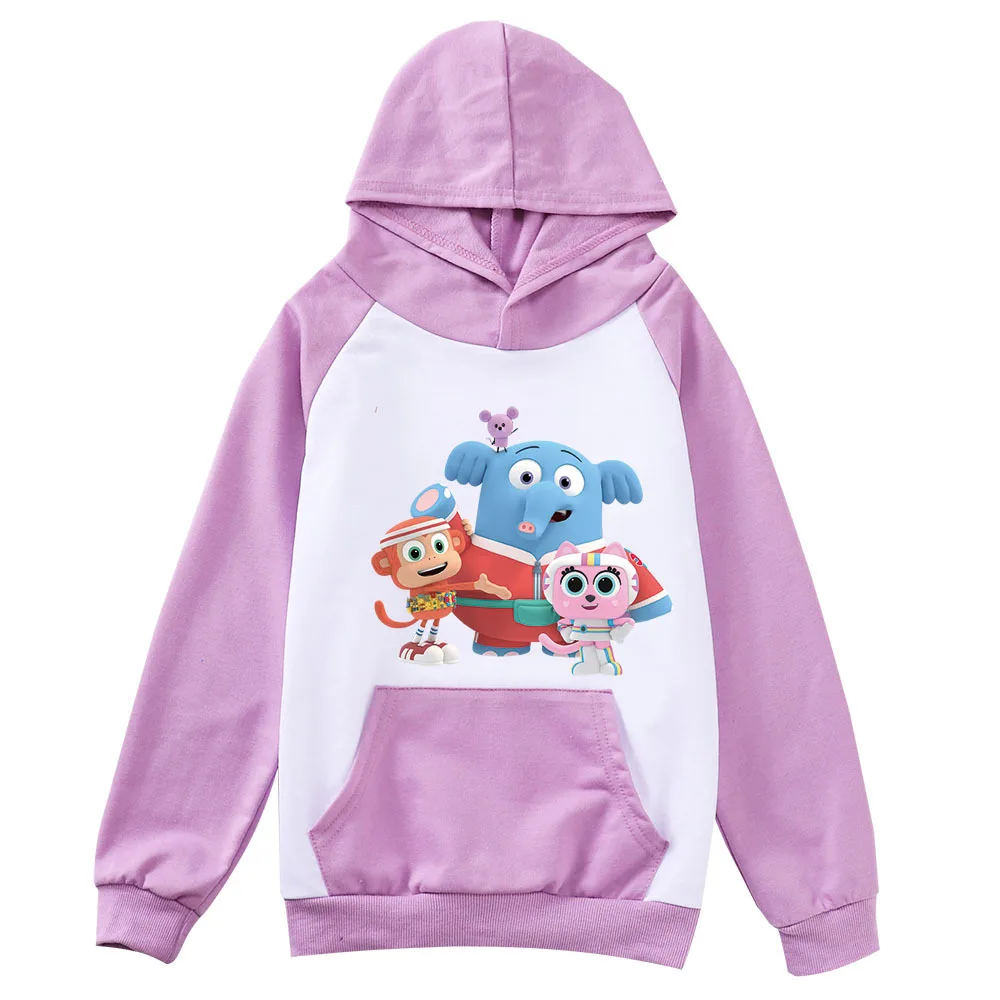 Cartoon Chico Bon Bon Monkey Hoodie Kids Casual Outerwear Boys Fashion Autumn Clothes Toddler Girls Pullover Hooded Sweatshirtss