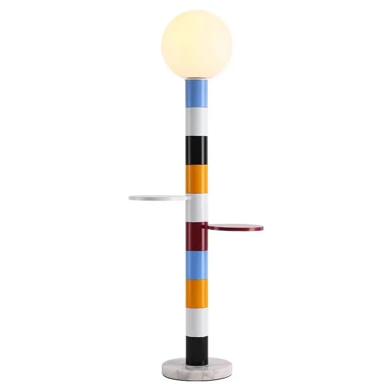 Designer Creative Macaron Children's Room Floor Lamp Memphis Art Living Room Sofa Eye Protection Storage Marble Desk Lamp