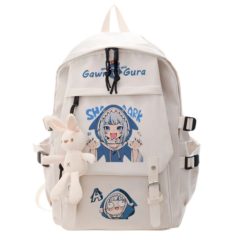 New Vtuber Gawr Gura Backpack Shoulder Bags Student School Book Bags For Girls Boys Teenagers