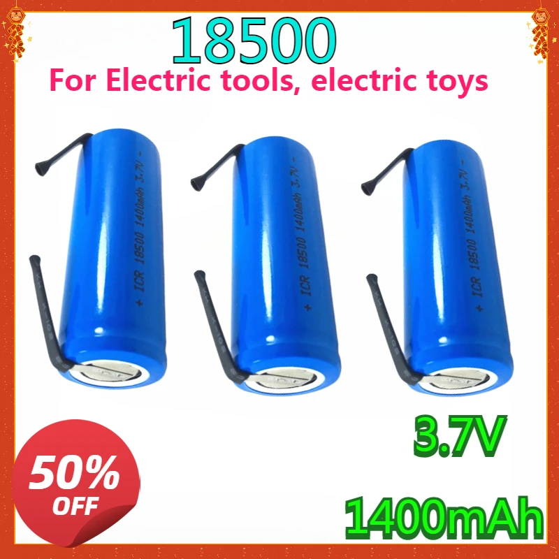 

NEW High-quality 18500 3.7V 1400mAh Rechargeable Lithium-ion Battery, and Large Capacity+ DIY Nickel Sheet