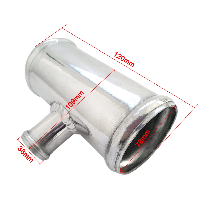 

2.5" 63mm Blow Off Valve Adapter Aluminum T-Pipe Shape Tube for 38mm ID BOV