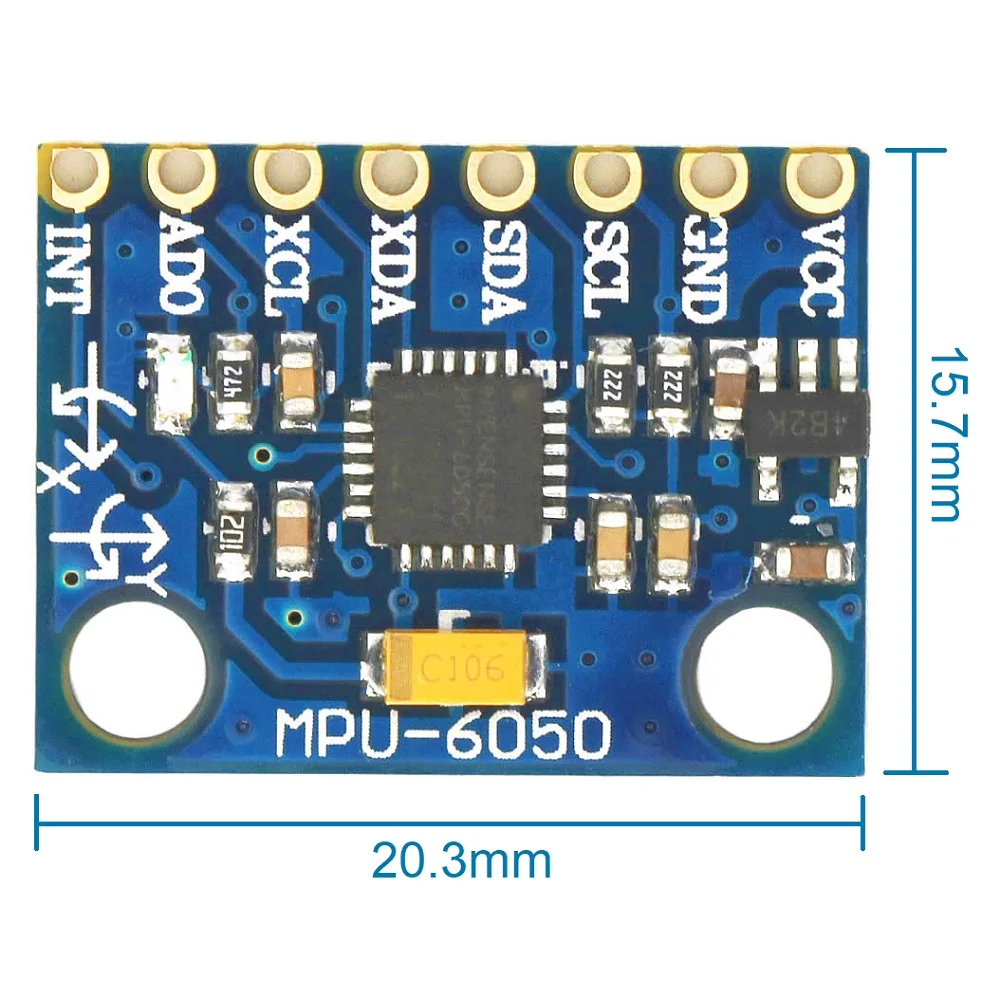 GY-521 MPU-6050 MPU6050 3 Axis Analog Gyroscope Sensors + Accelerometer Module IIC I2C For Arduino Quadcopter Drone 3-5V DC