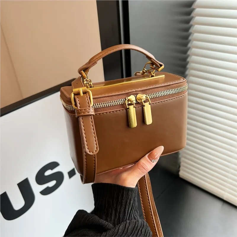 Small PU Leather Box Shoulder Bag For Women 2024 New Fashion Luxury Crossbody Bags Korean High-quality Retro Handbags Female