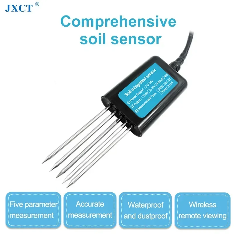 RS485 suelo NPK EC PH Monitor de temperatura humedad medidor Sensor de prueba de humedad del suelo probador de calidad del suelo