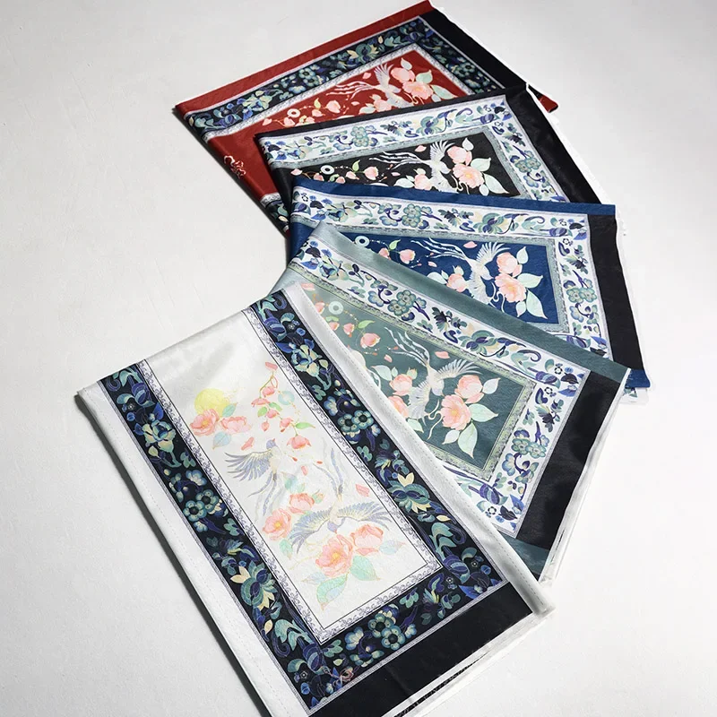 Chinese Exquisite Printed Hanfu Fabric Ancient Qing/Han System Costume Herringbone Slanted Fabrics for DIY Sewing Mamian Dress
