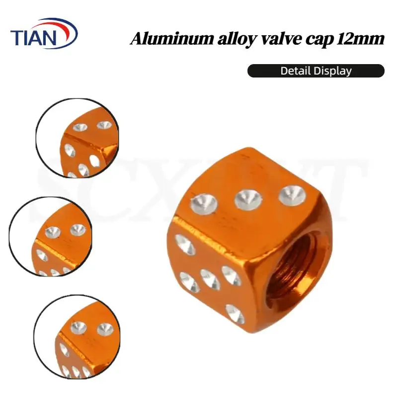 Scooter ATV 12mm Aluminum Dice Valve Caps - Perfect For Motorcycle Go-Kart & All Tiress! Rust-Proof & Chic tyreskart general