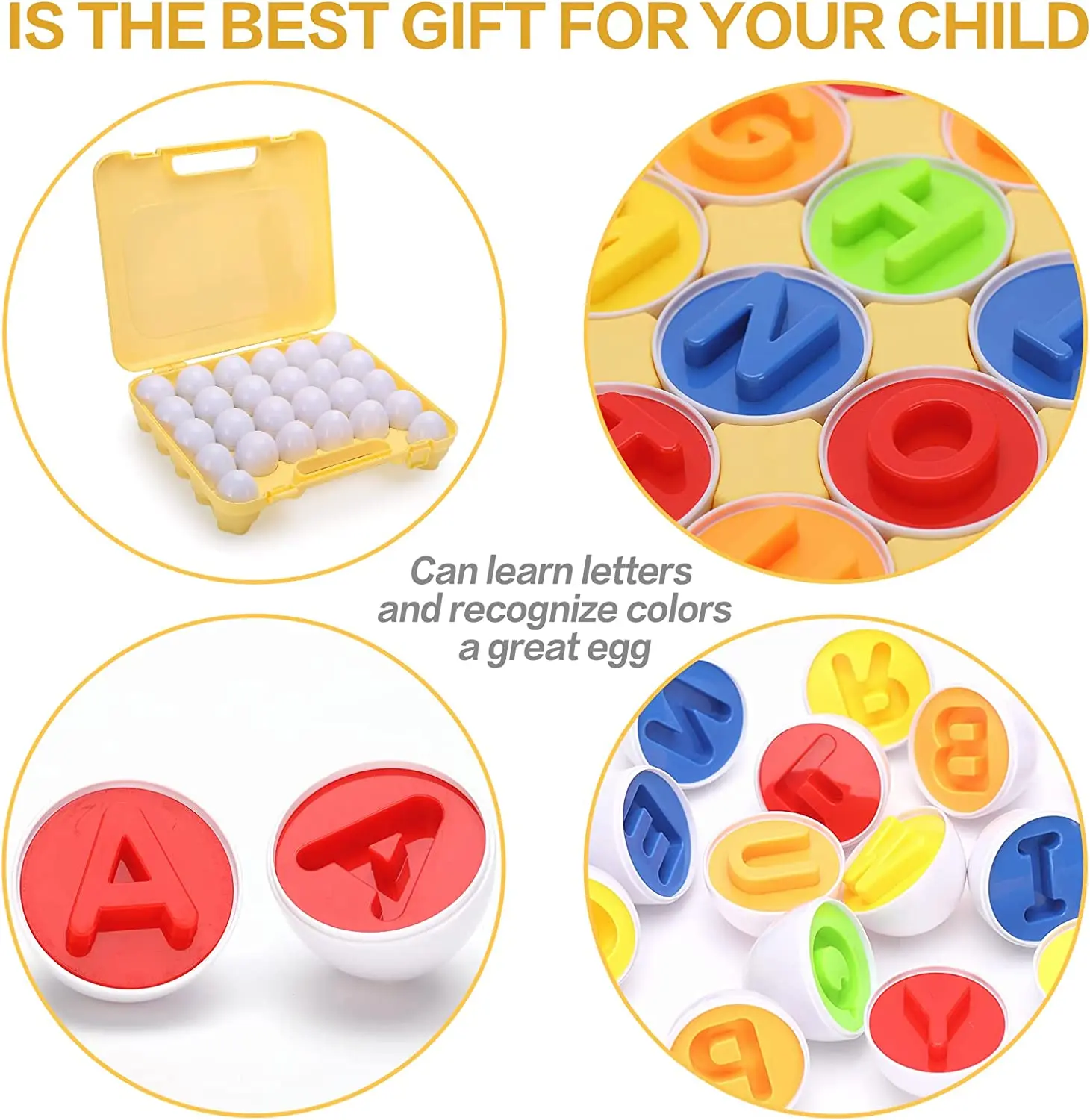 Giocattoli per bambini Montessori a forma di colore Match Egg Puzzle Geometry Matching Egg Letters Learning Early Educational Toy For Children Gift