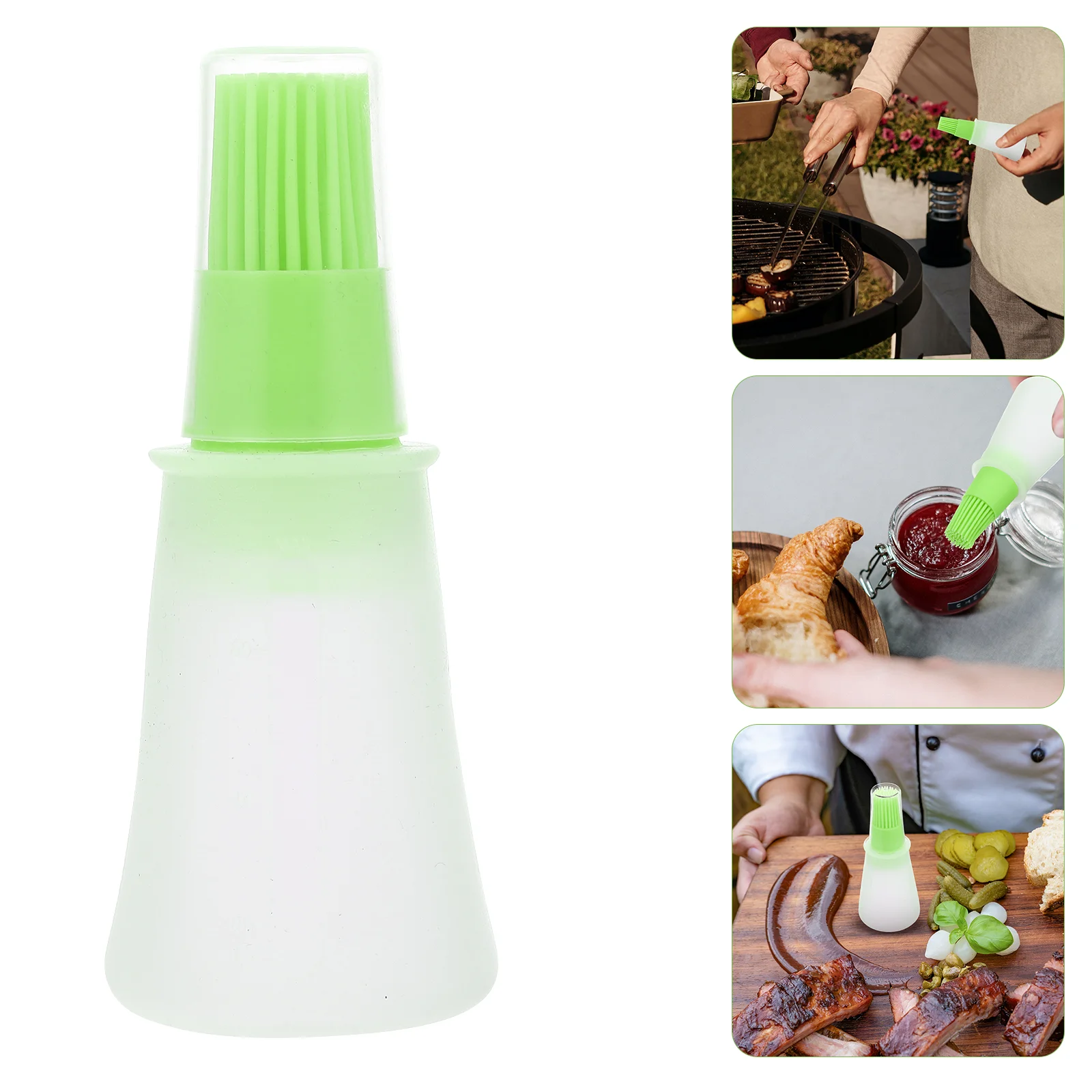 

3 Pcs Silicone Oil Bottle Brush Practical Portable Bbq Basting Barbecue Seasoning with Dispenser Grill