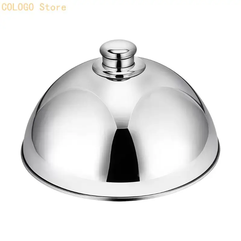Metal Steak Cover Lid with Top Knob for Pan Cooking, Heat Hold, Steak Rest and Serving Plate Use During Meal Service D0LD