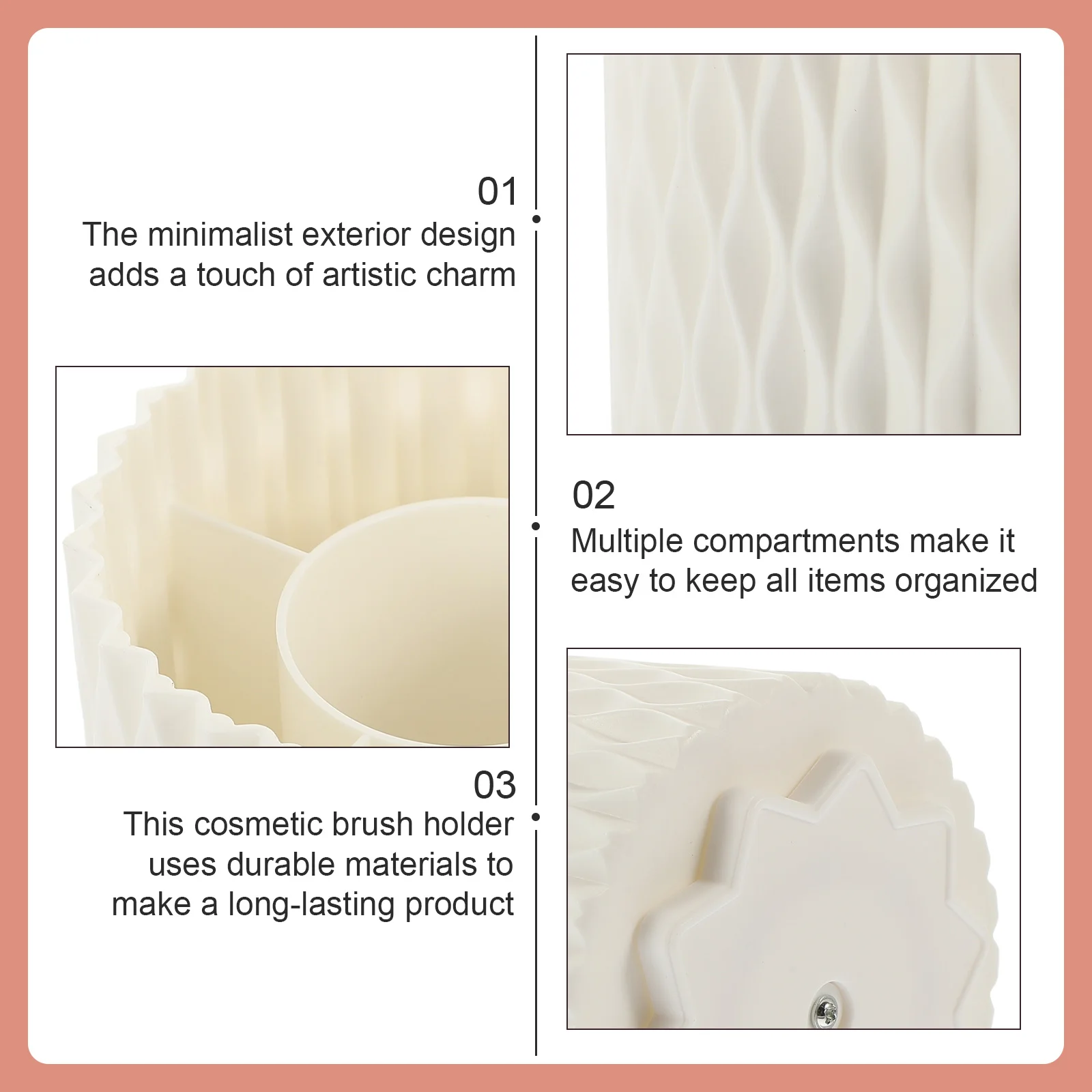 

Rotating Makeup Holder Multi-Grid Brush Storage Bucket Desktop Pen Organizer Household Stationery Container Large