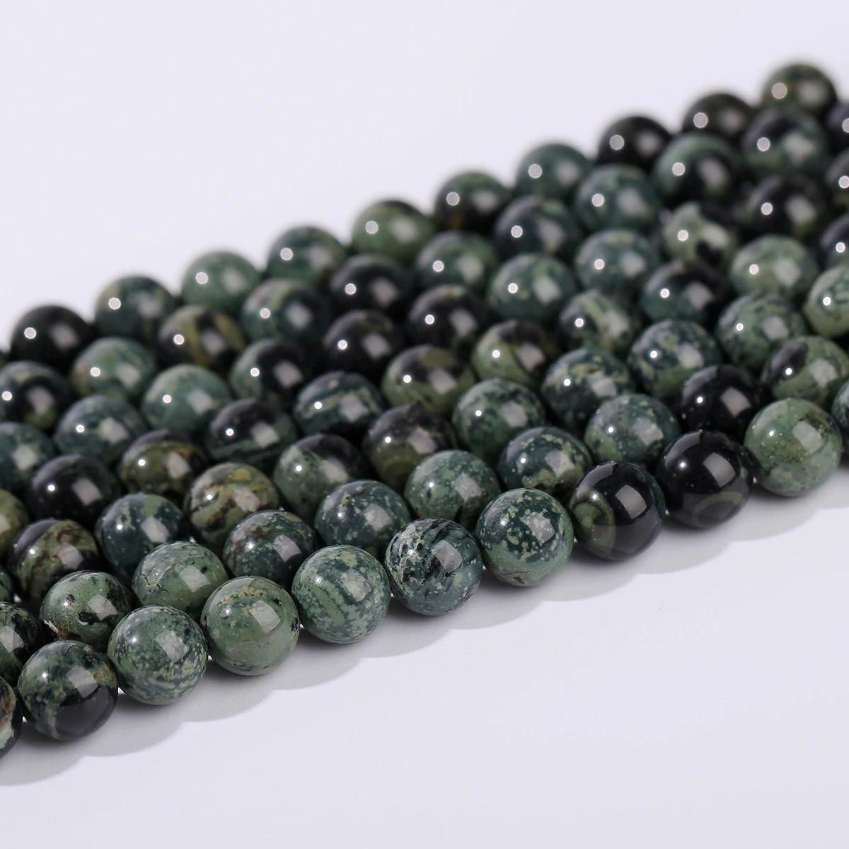 Cuentas de jaspe Kambaba de piedra Natural de 15 ", cuentas espaciadoras sueltas redondas para fabricación de joyería, pulseras, collares, accesorios de joyería