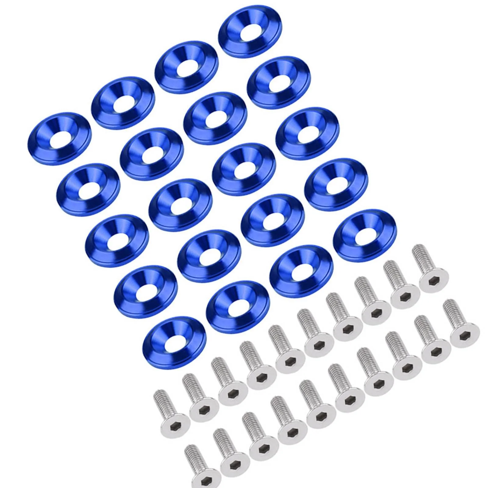 

E9 20Pcs Aluminum Bumper/Fender Washer Bolt Engine Bay Dress Up Kit Reinforced Washers For Front And Rear Bars Screw Washer Tool