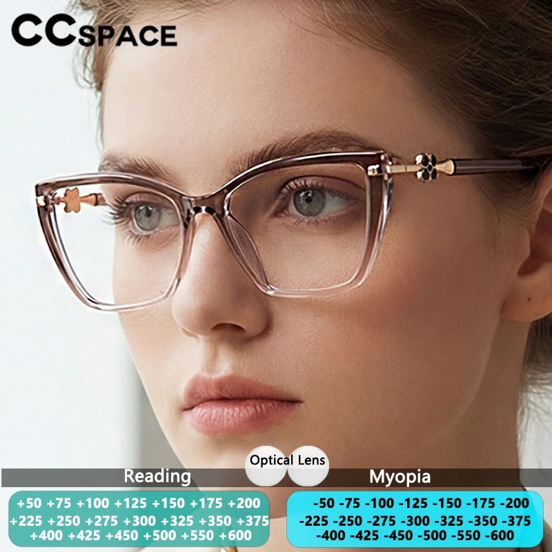 CCspace Fashion Brand Design Prescription Glasses Women Photochromic Lenses Myopia Optical Eyeglasses Progressive Eyewear