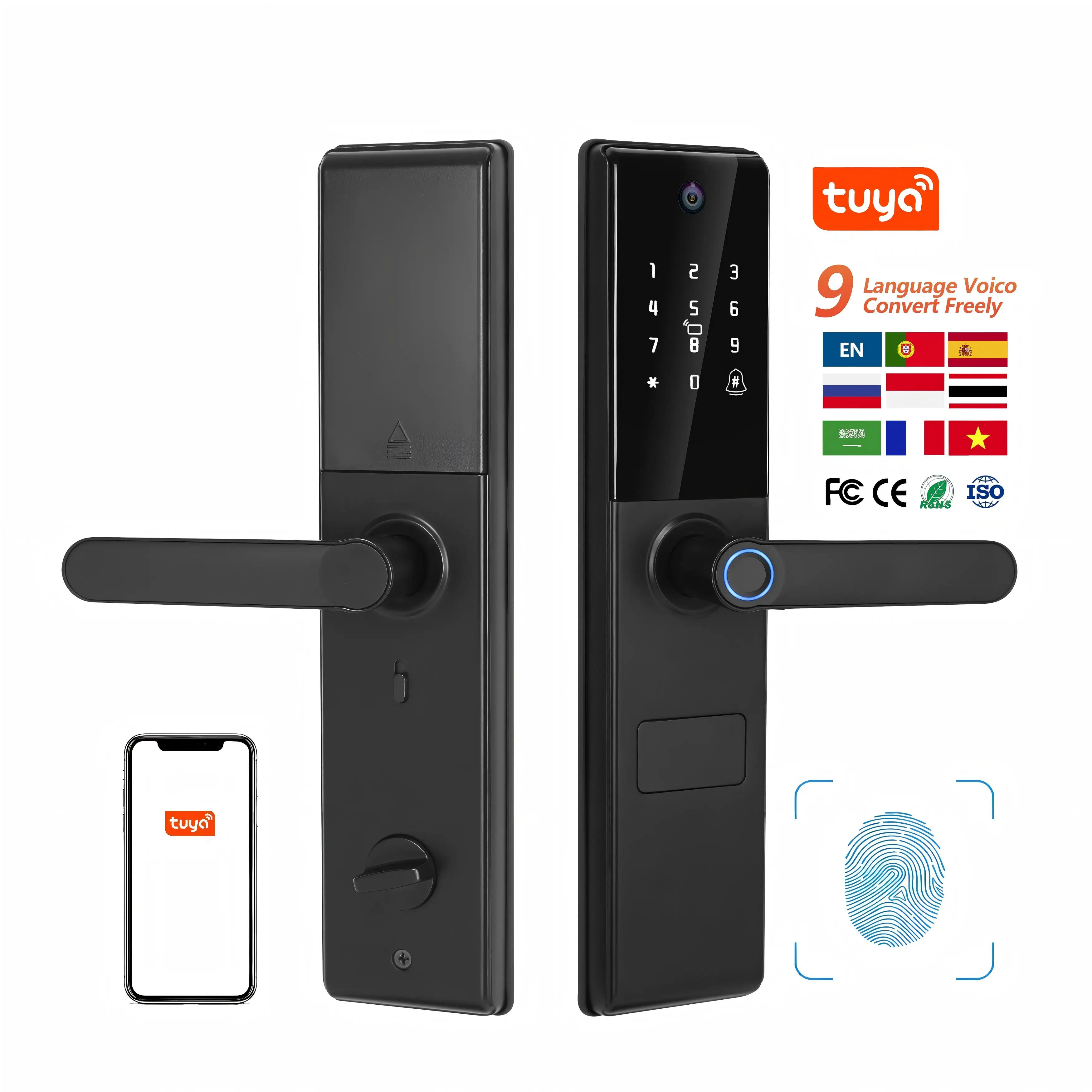 

Умный электрический замок с засовом для деревянных дверей, цифровые варианты пароля по отпечатку пальца, сетевой безопасный ключ, варианты облачного хранения данных