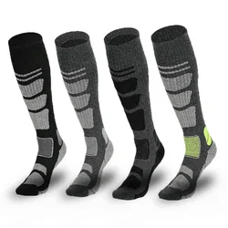 Socks Snowboard Sports Wool Cycling Merino Ski Winter Hiking Skiing Stockings Men Women Knee High Thermal Sock