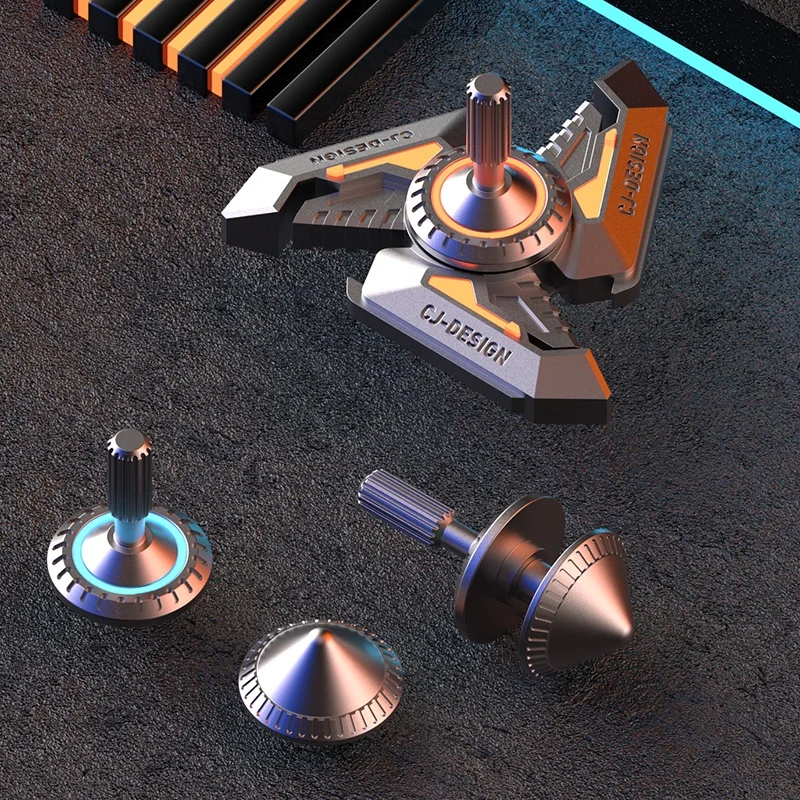 Spinner Fidget Alloy w Stylu Blade Runner Świecący Wiatraczek Palcowy Czarny Techniczny Zabawki dla Chłopców Redukujące Stres Podświetlane Dłonie