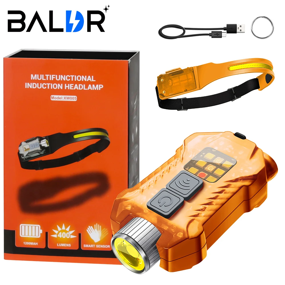 

BALDR XW005 Orange LED Flashlight Rechargeable EDC Detachable Torch Work Light with Tail Magnet UV Light Fishing Camping Lantern