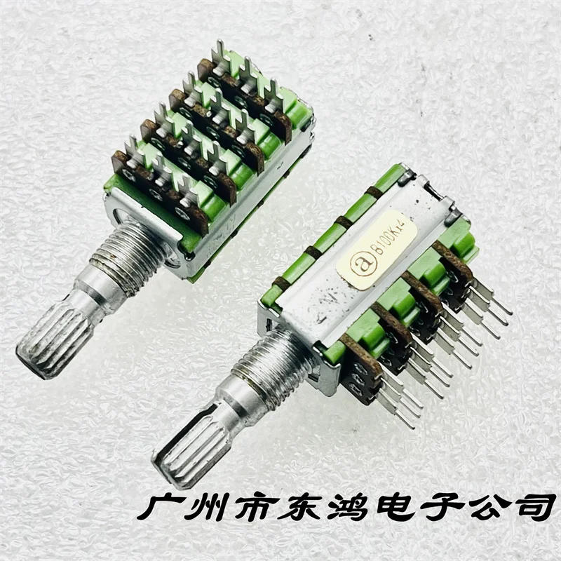 1 PCS Taiwan RD124 Precision Quadruple Potentiometer B100K × 2 Axis Long Sound System Volume 20mm