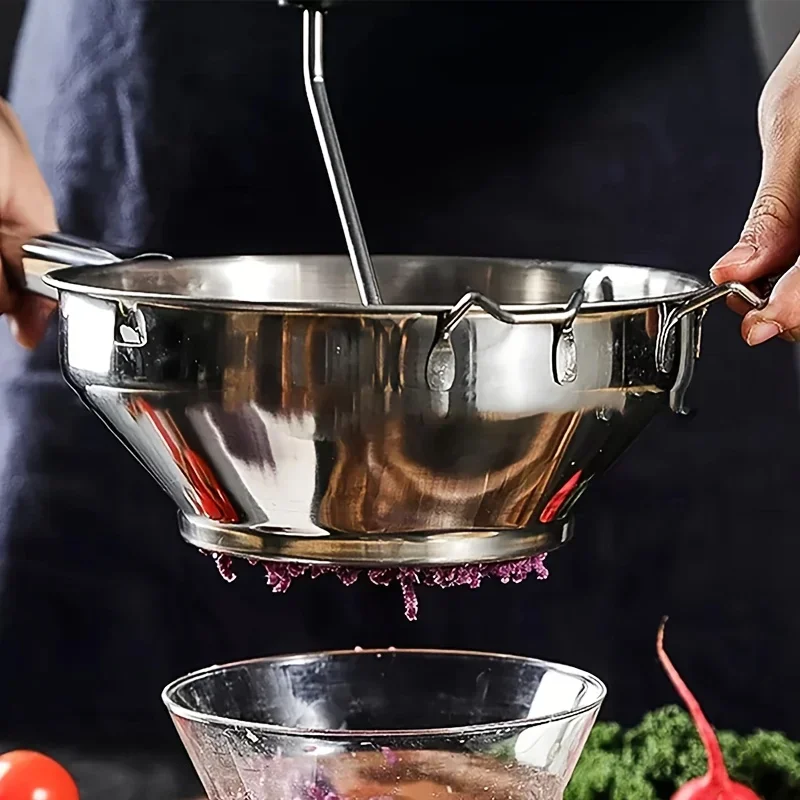 Stainless Steel Food Mill for Tomato Sauce Canning with Hand Crank and 3 Grinding Plates for Mashing Potatoes Fruits Vegetables