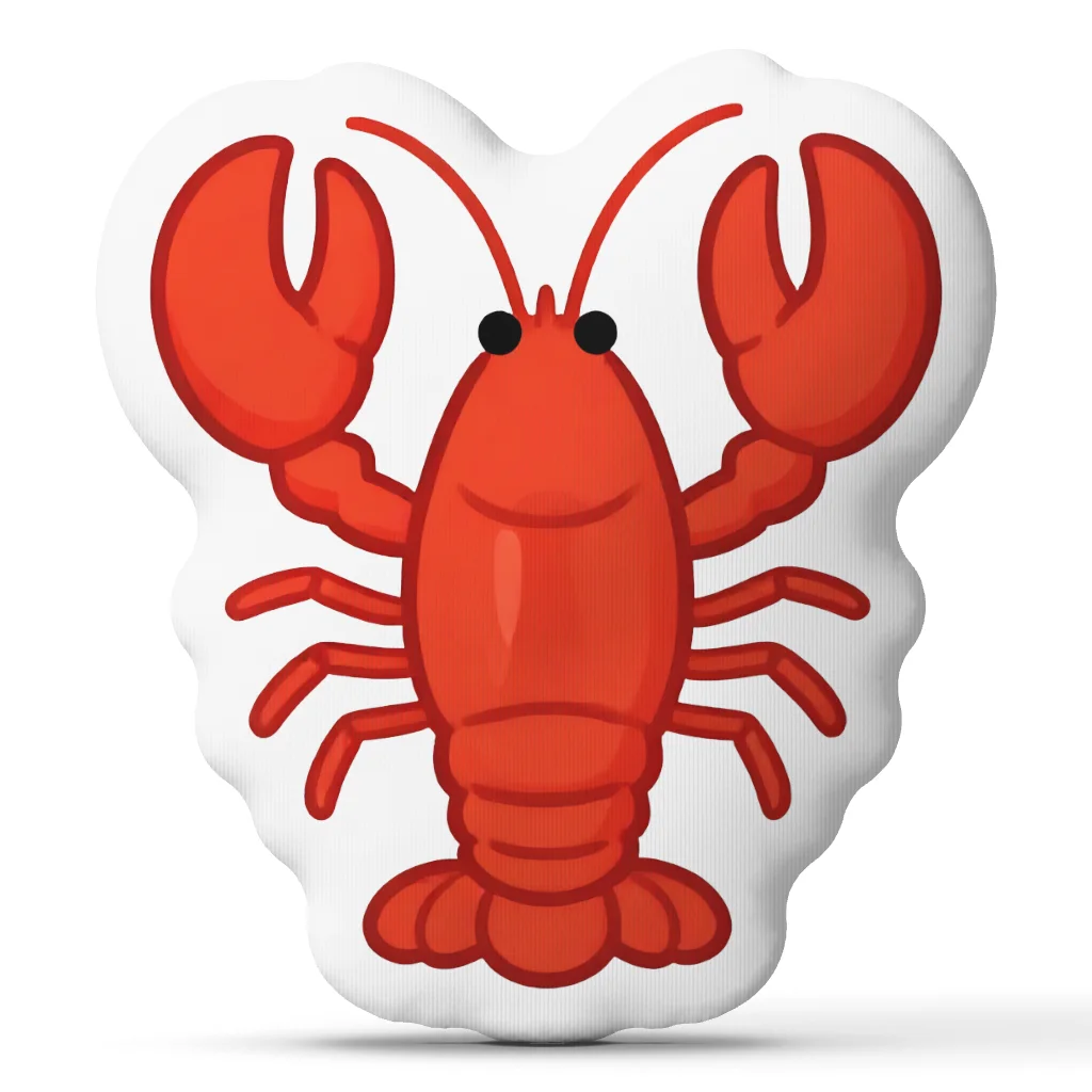 Red Lobster Throw Pillow Irregular Stuffed Cushion Nautical Decorative Pillow Coastal Beach House Seafood Lover Gift