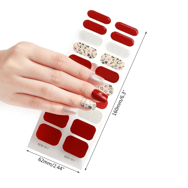 Autocollants pour ongles en Gel Semi-durci, bandes vernis à ongles, autocollants pour ongles en Gel avec lime à ongles