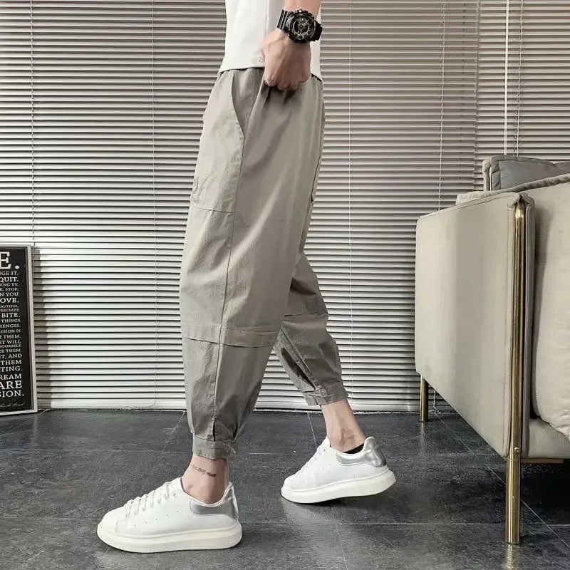 

Stylish Loose Men's Casual Pants Cropped Trousers Male Pocket Baggy Sale Long Korean Style Slacks Classic High Quality New In