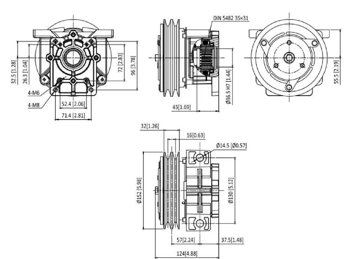 Elektromagnetische Koppeling 12V KRS30901 Met Gr2 Gear Pomp