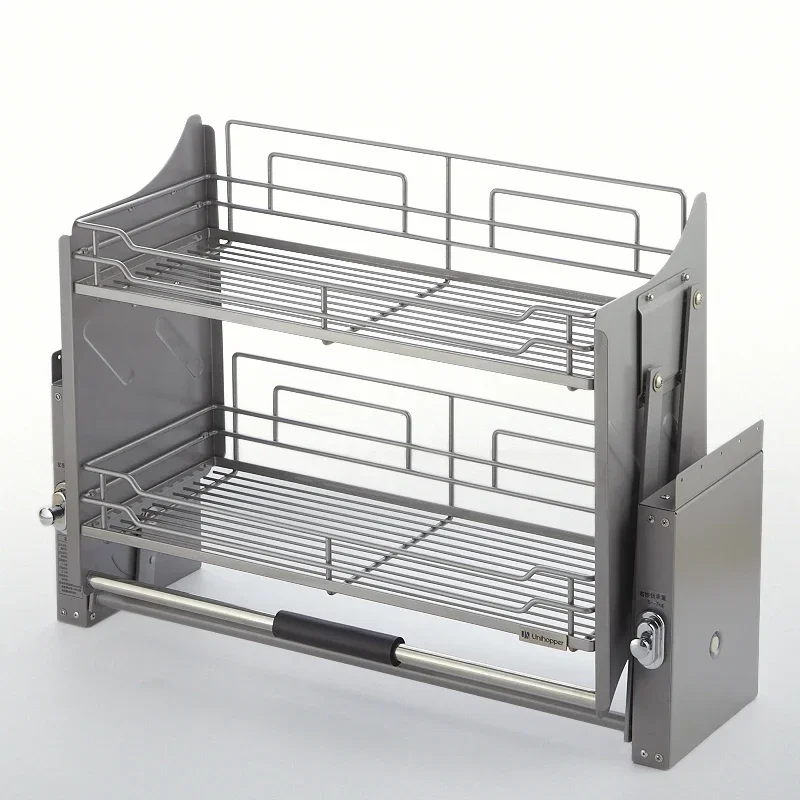 manufacturer adjustable nano plating pull down kitchen cabinet lift basket