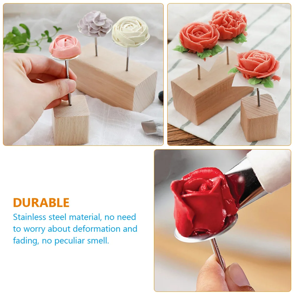 

12Pcs Cake Flower Nails Dessert Decorative Stainless Steel Baking Tools 7 5cm 5cm 4cm Each Practical Easy Storage No