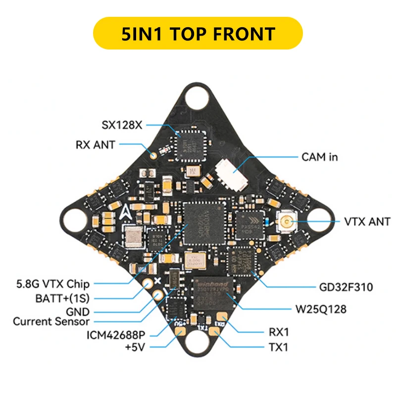 BETAFPV وحدة تحكم في الطيران بدون فرش FC 4in1/5in1 5.8G VTX لـ FPV Air65 Air75 Meteor65 Meteor75 Pro 1S Whoop Drone
