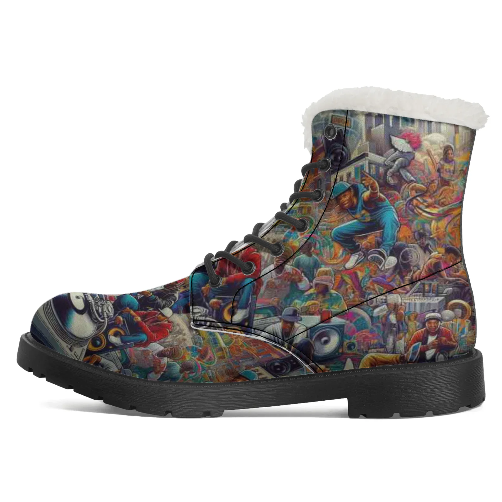 

Cartoon HIPHOP style plush boots casual boots hot selling men and women mid-calf boots winter